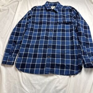 American Eagle Flannel Plaid Shirt Men Sz Large Double Pocket